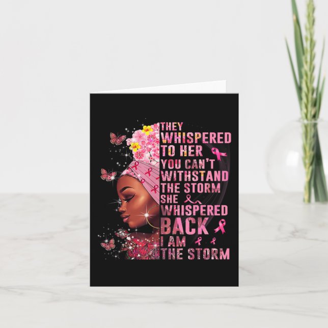I Am The Storm Black Woman Afro Breast Cancer Awar Card (Front)