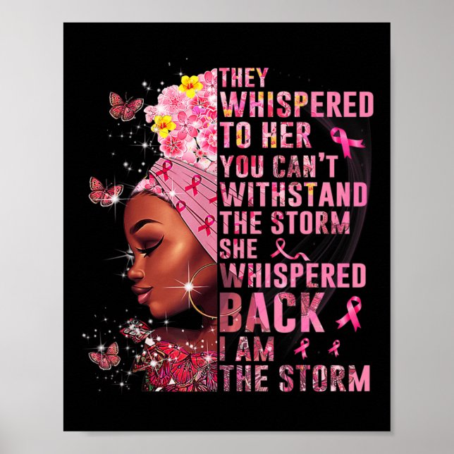 I Am The Storm Black Woman Afro Breast Cancer Awar Poster (Front)