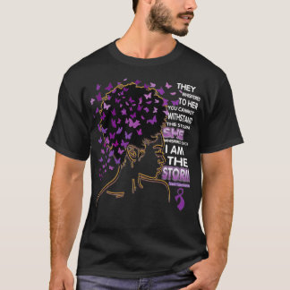I am the storm Black Woman Domestic Violence Aware T-Shirt