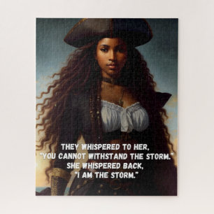 I Am the Storm Black Woman Pirate Art Jigsaw Puzzle
