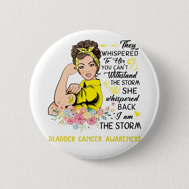 I Am The Storm BLADDER CANCER Awareness 6 Cm Round Badge (Front)