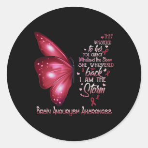 I Am The Storm Brain Aneurysm Awareness Butterfly Classic Round Sticker
