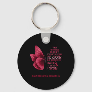 I Am The Storm Brain Aneurysm Awareness Butterfly Key Ring