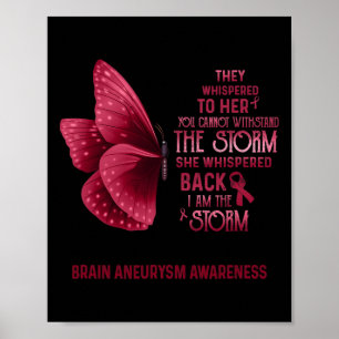 I Am The Storm Brain Aneurysm Awareness Butterfly Poster