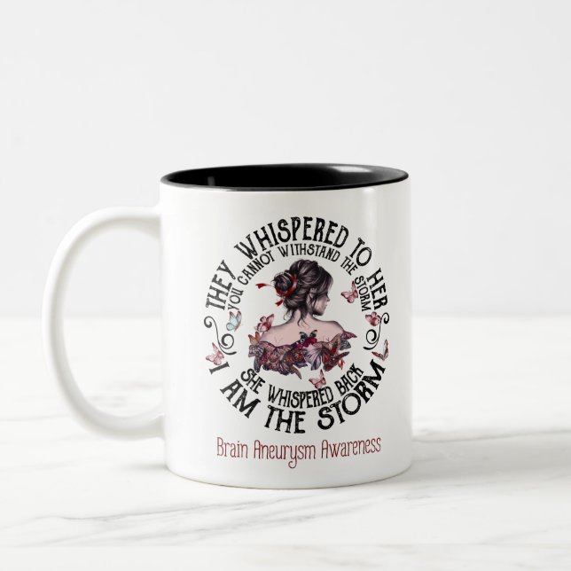 I Am The Storm Brain Aneurysm Awareness Two-Tone Coffee Mug (Left)