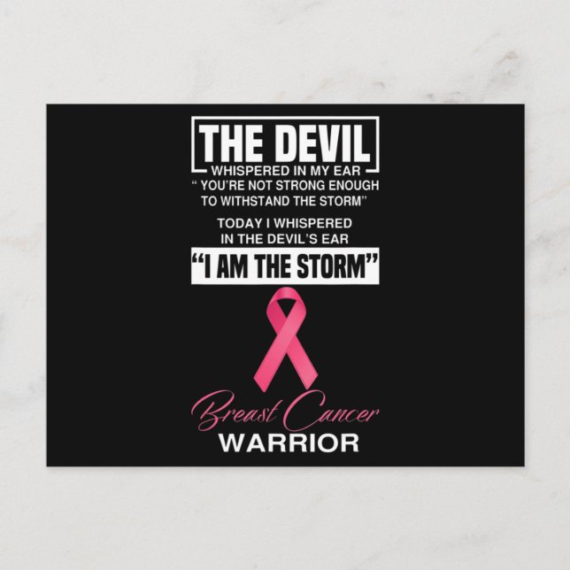I Am The Storm Breast Cancer Awareness Pink Ribbon Postcard (Front)