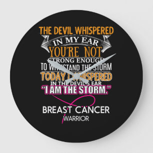 I AM THE STORM - Breast Cancer WARRIOR Large Clock