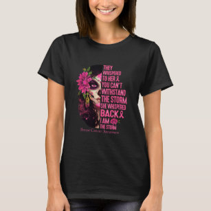 I Am The Storm Breast Cancer Warrior Sugar Skull T-Shirt