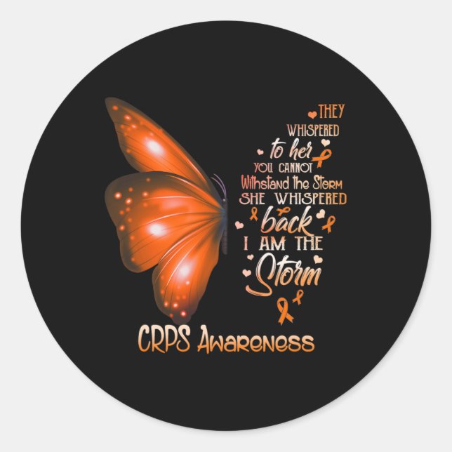 I Am The Storm Crps Awareness Butterfly  Classic Round Sticker (Front)