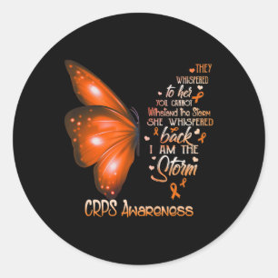 I Am The Storm Crps Awareness Butterfly  Classic Round Sticker