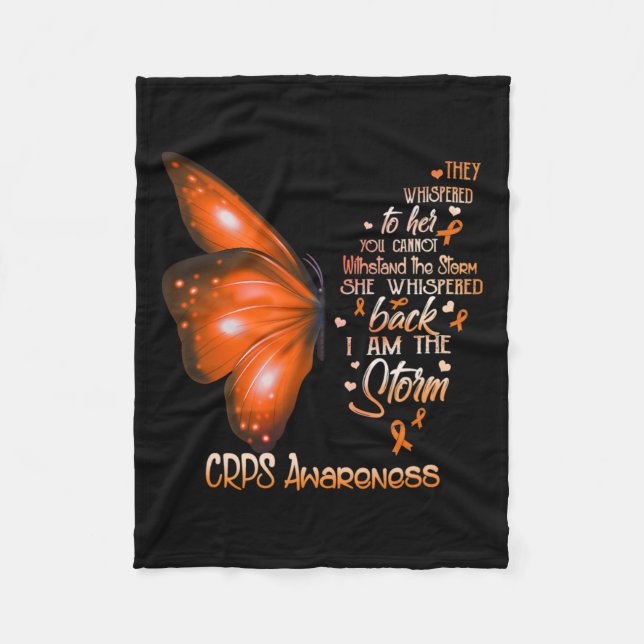 I Am The Storm Crps Awareness Butterfly  Fleece Blanket (Front)
