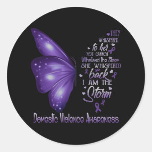 I Am The Storm Domestic Violence Awareness Classic Round Sticker