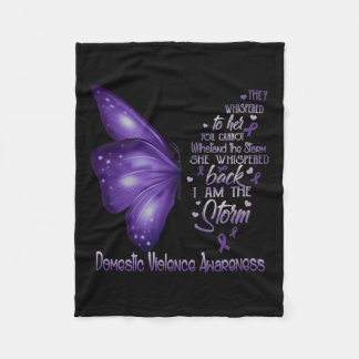 I Am The Storm Domestic Violence Awareness Fleece Blanket