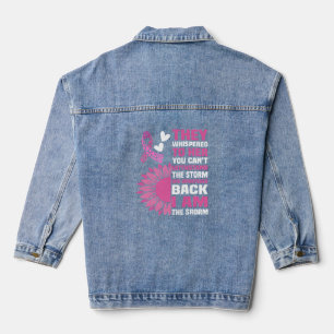 "I Am the Storm" Inspirational Pink Quote Design Denim Jacket