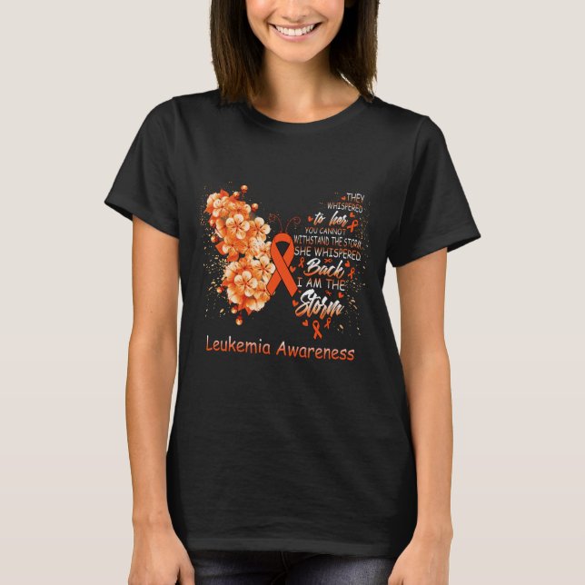 I Am The Storm Leukaemia Awareness Butterfly T-Shirt (Front)