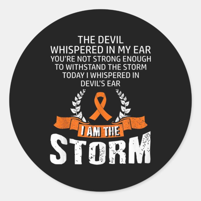 I Am The Storm Leukaemia Awareness  Classic Round Sticker (Front)