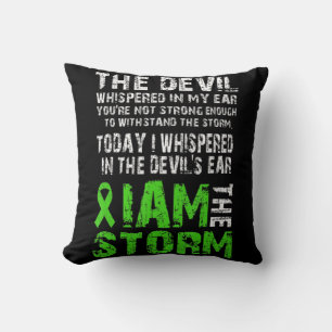 I Am The Storm  Mental Health Awareness Green Ribb Cushion