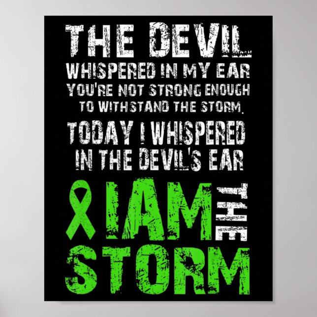 I Am The Storm  Mental Health Awareness Green Ribb Poster (Front)
