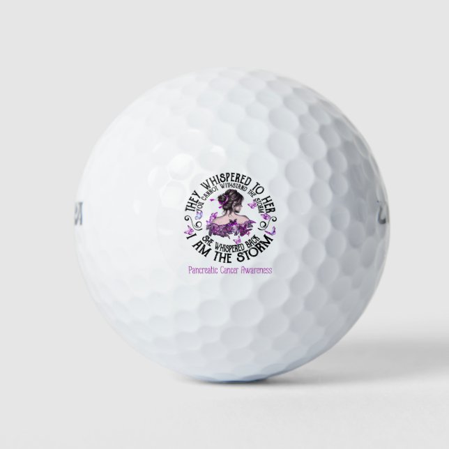 I Am The Storm Pancreatic Cancer Awareness Golf Balls (Front)