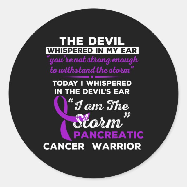 I Am The Storm Pancreatic Cancer Warrior  Classic Round Sticker (Front)