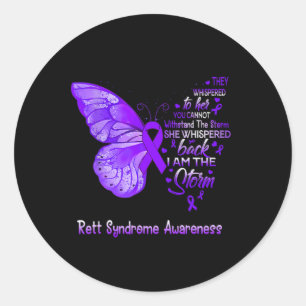 I Am The Storm Rett Syndrome Awareness Butterfly Classic Round Sticker