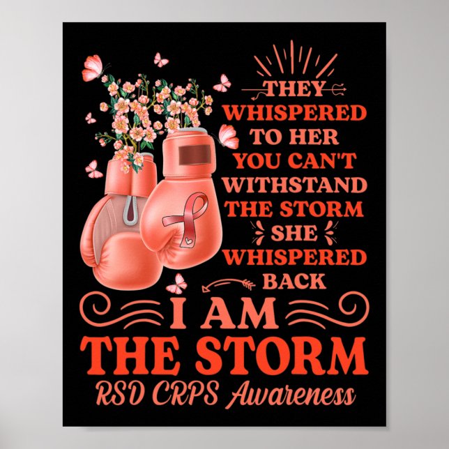 I am the storm RSD CRPS Awareness Boxing Gloves Bu Poster (Front)