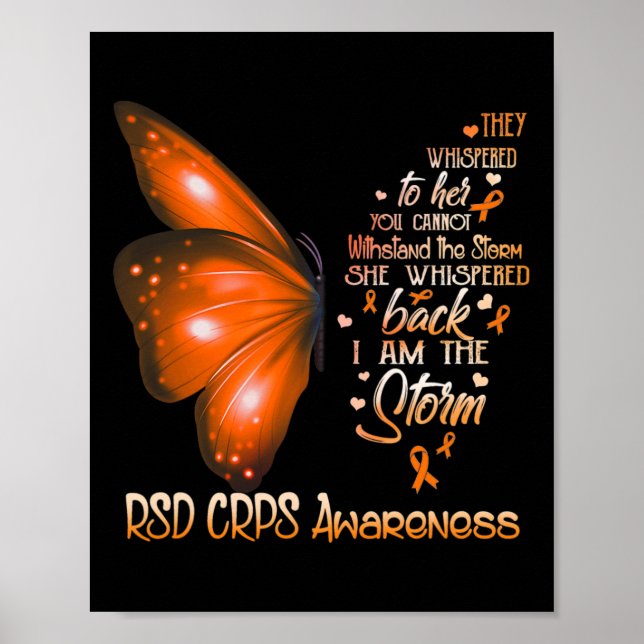 I am the storm RSD CRPS Awareness Butterfly  Poster (Front)
