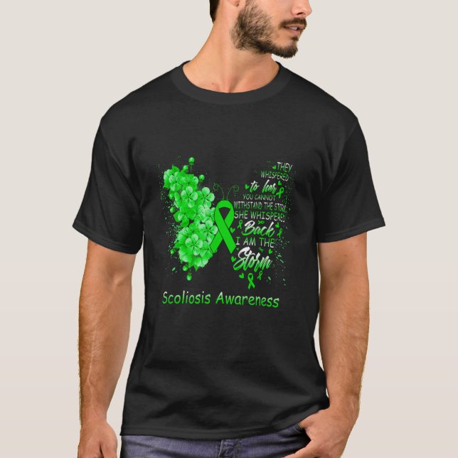 I Am The Storm Scoliosis Awareness Butterfly T-Shirt (Front)