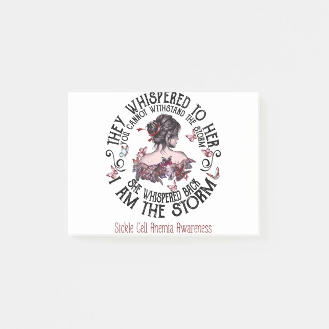 I Am The Storm Sickle Cell Anaemia Awareness Post-it Notes (Front)