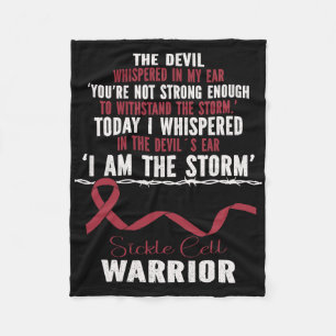 I Am The Storm Sickle Cell Warrior Retro Burgundy Fleece Blanket