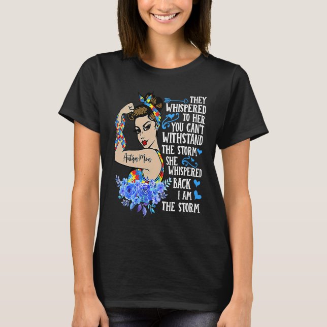 I Am The Storm Strong Woman Autism Awareness Puzzl T-Shirt (Front)