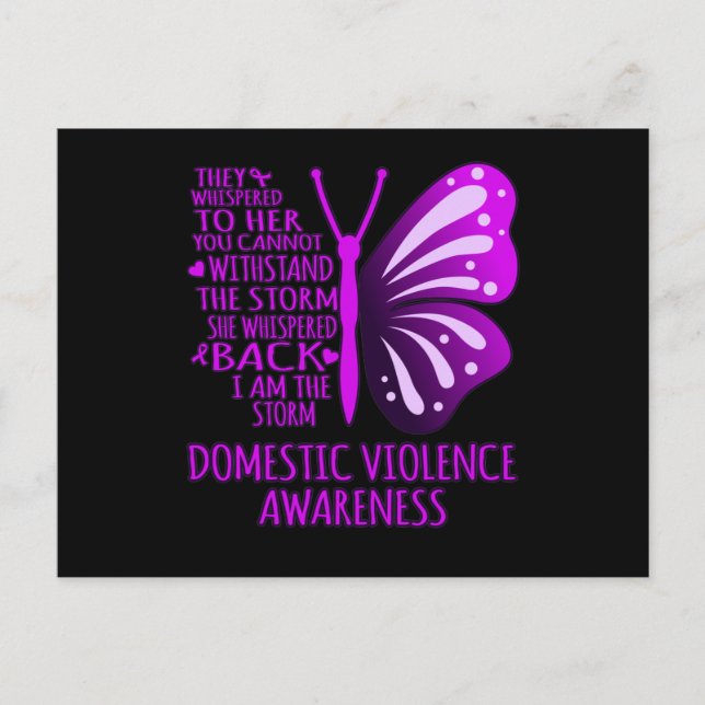 I Am The Storm Support Domestic Violence Awareness Announcement Postcard (Front)