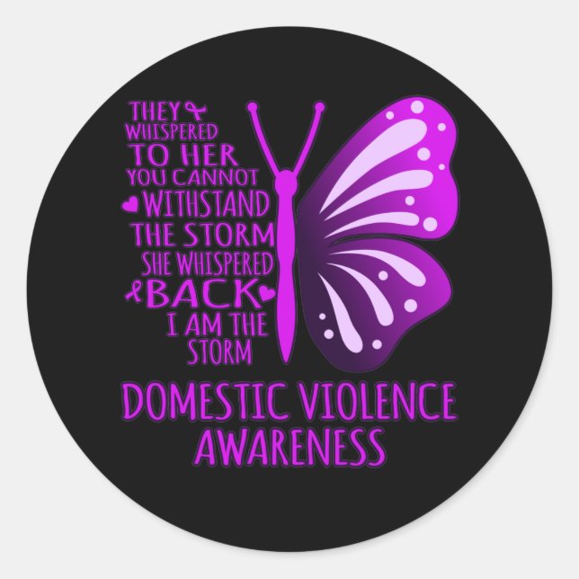 I Am The Storm Support Domestic Violence Awareness Classic Round Sticker (Front)