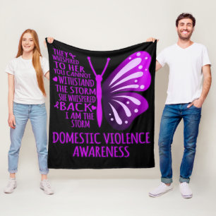 I Am The Storm Support Domestic Violence Awareness Fleece Blanket