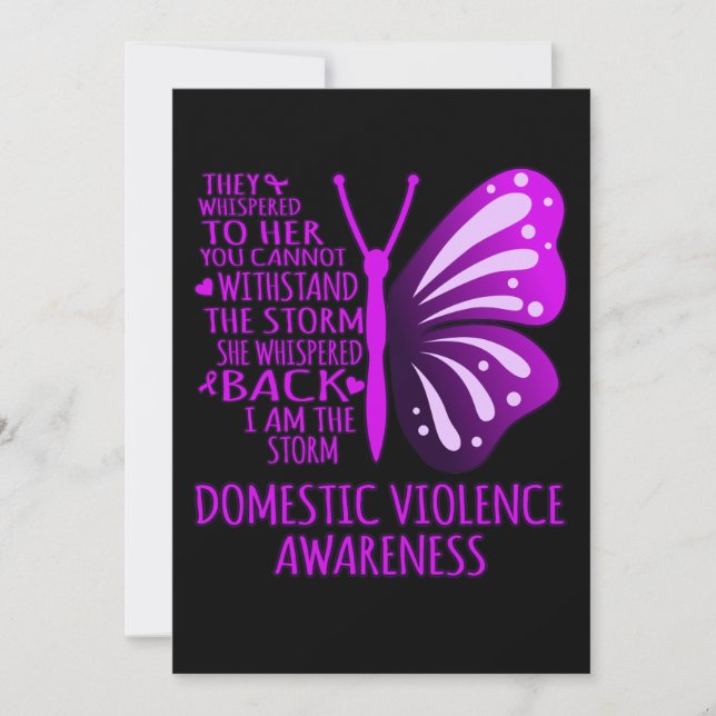I Am The Storm Support Domestic Violence Awareness Invitation (Front)