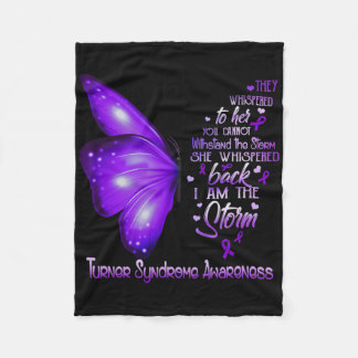 I Am The Storm Turner Syndrome Awareness Butterfly Fleece Blanket
