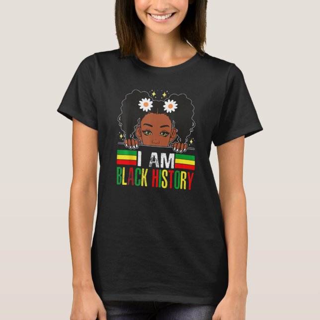 I Am The Strong African Queen girls - Black Histor T-Shirt (Front)
