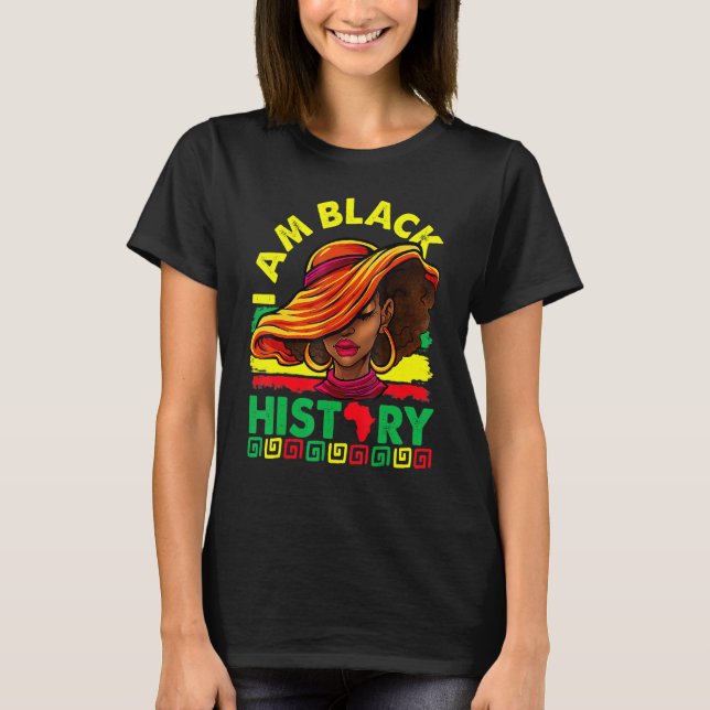 I Am The Strong African Queen Girls Black History  T-Shirt (Front)
