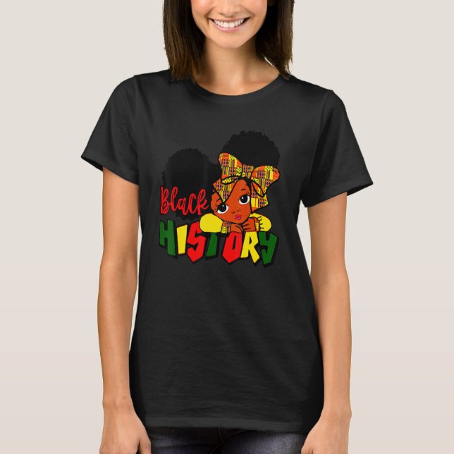 I Am The Strong African Queen Girls Black History  T-Shirt (Front)