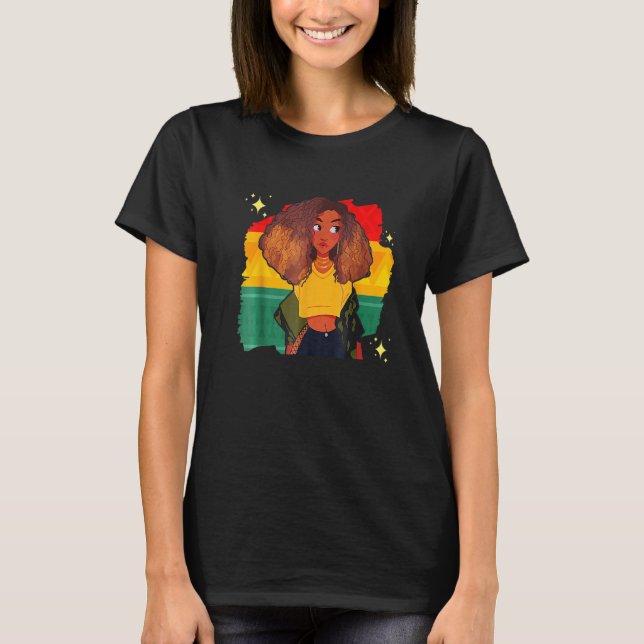 I Am The Strong African Queen Girls Black History  T-Shirt (Front)