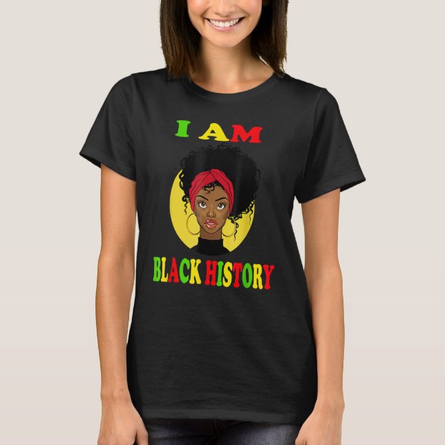 I Am The Strong African Queen Girls Black History  T-Shirt (Front)