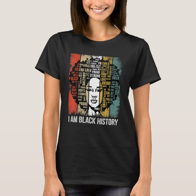 I Am The Strong African Women Girls Black History  T-Shirt (Front)