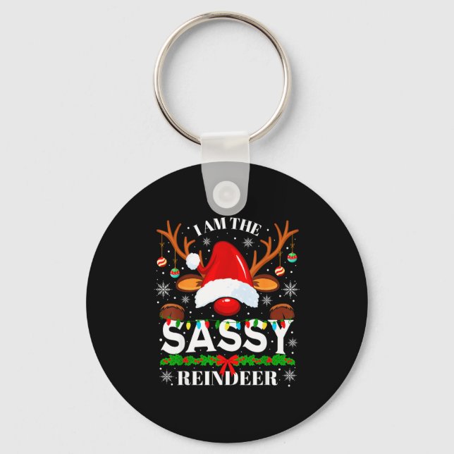 I Am The Sy Reindeer Funny Christmas Xmas Men Wome Key Ring (Front)