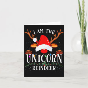 I Am The Unicorn Reindeer Christmas Family  Card