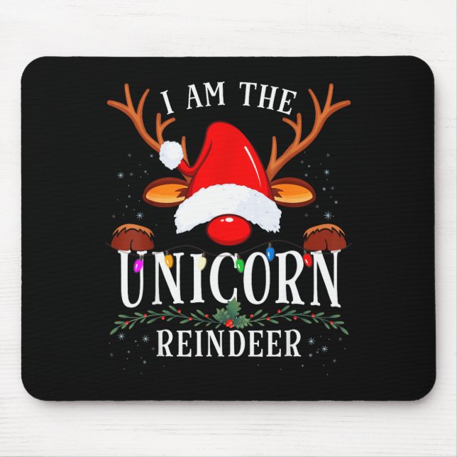 I Am The Unicorn Reindeer Christmas Family  Mouse Mat (Front)