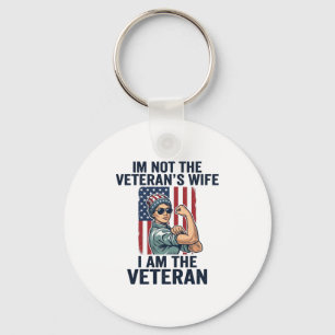 I Am the Veteran Patriotic Woman Veteran Design_1 Key Ring
