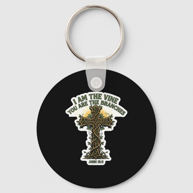 I Am The Vine You Are The Branches Christian Bible Key Ring (Front)