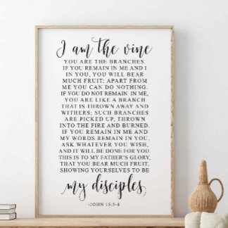 I Am The Vine You Are The Branches, John 15:5-8 Poster