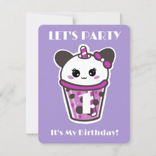 I AM TURNING ONE BIRTHDAY INVITATION KAWAII