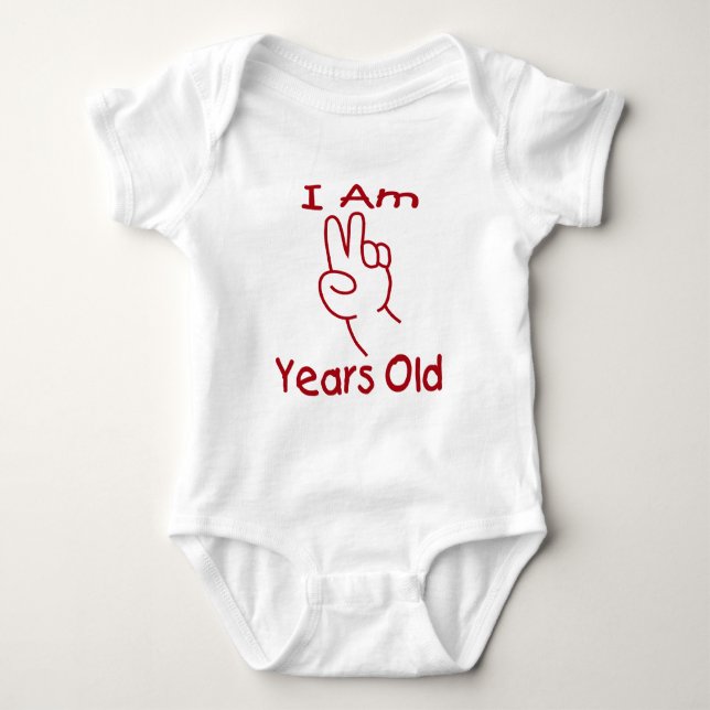 I am two T-shirt Baby Bodysuit (Front)